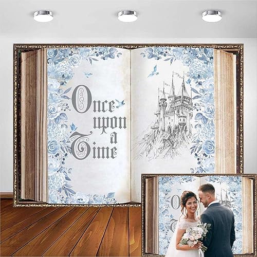 Avezano Fondale per foto di un libro delle fiabe Once Upon a Time con castello antico principessa, decorazione per feste di compleanno, sfondo fotografico per matrimonio romantico (3 x 2,4 m) - Fashionser