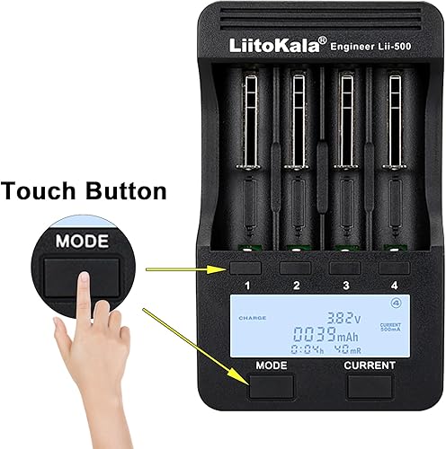 LiitoKala Lii-S12 18650 12-Slot LCD Display Caricabatterie Universale Veloce Intelligente,per Li-ion(IMR/ICR) LiFePO4 Ni-MH/Cd 18650 21700 26650 18350 14500 RCR123 9V batterie ricaricabili AA - Fashionser