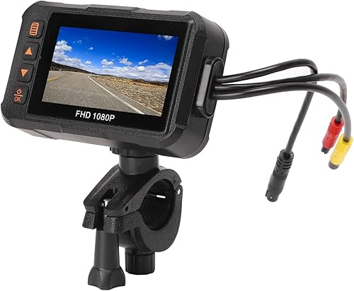 1080P Dash Cam per moto Registratore di guida video per moto 3in Registratore di guida video anteriore e posteriore Registrazione in loop Sensore G Monitoraggio del parcheggio Telecamera di azione - Fashionser