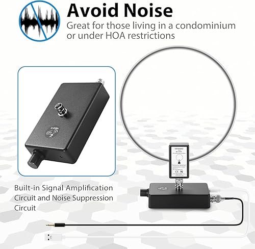 AURSINC GA450 Loop Antenna, Active Shortwave Radio Antenna Portatile con BNC Cable SW 2.3-30MHz MW 522-1710KHz per radio Ham - Fashionser