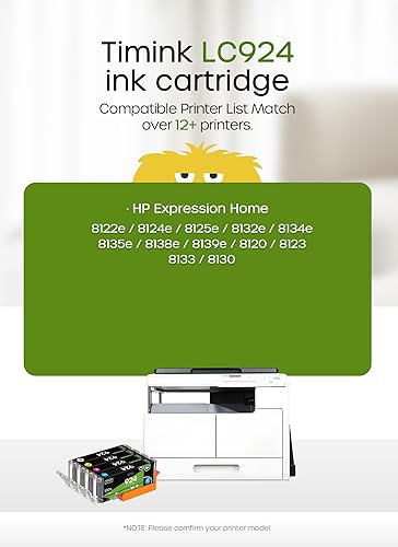 4 Pezzi Cartucce 924XL (con chip) Compatibili con HP 924 Multipack 924E 924 XL per HP OfficeJet Pro 8120 8122 8123 8125 8128 8130 8132 8133 8134 8135 Cartucce di stampa - Fashionser