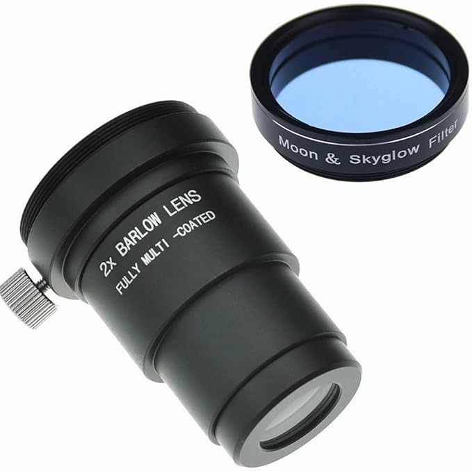 SOLOMARK Filtro lunare da 3,2 cm e kit 2X Barlow per oculare telescopio - Fashionser