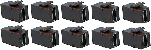 RiteAV HDMI 2.0 Brown Keystone adattatore accoppiatore femmina a femmina (confezione da 10) - Fashionser