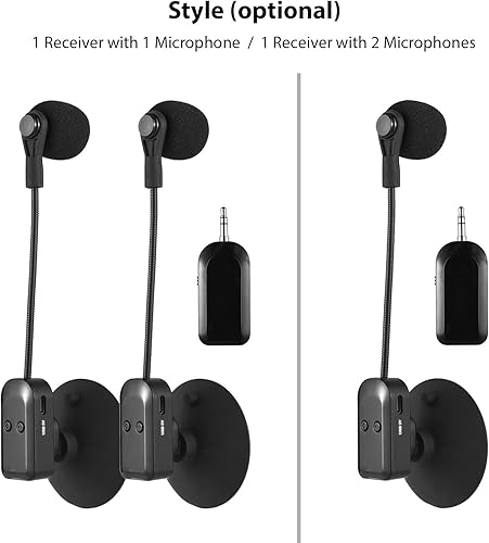 Qukaim Ricevitore microfono per strumenti a filo 2,4 G, ventosa staccabile per chitarra, violino, violoncello, fisarmonica, portata di 39,9 m, riduzione del rumore, amplificatore vocale, prestazioni - Fashionser
