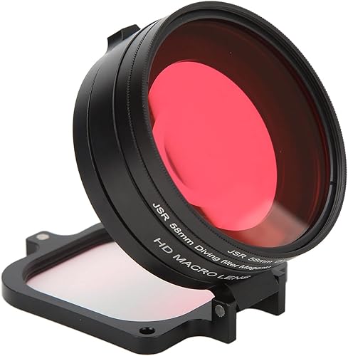 16x HD Macro Close Up Lens, Red Purple Diving Filter 58mm Leggero Compatto Comodo Stabile per la Fotografia Subacquea per Hero 9 - Fashionser