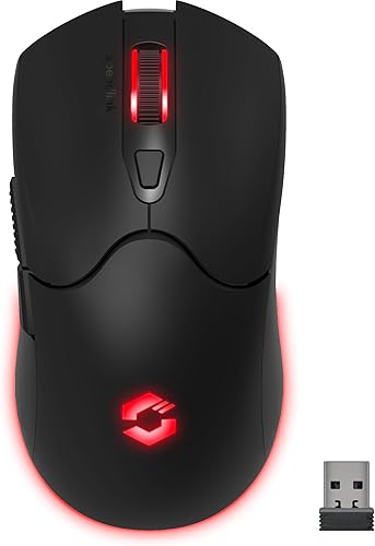 Speedlink VELOX Mouse Gaming Wireless RGB - Mouse per PC senza Fili con Batteria ricaricabile, USB-C, 4800 dpi, programmabile, leggero, ricevitore USB nano, illuminazione LED RGB, nero - Fashionser
