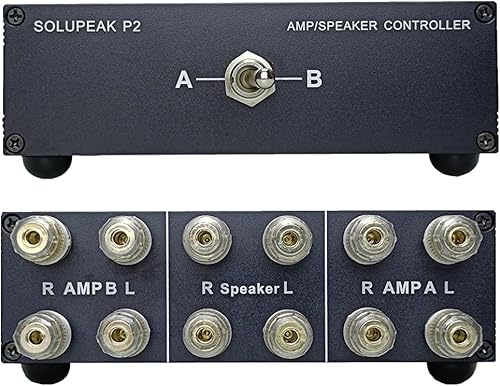 P2 2 (1)-in-1 (2)-Out Amplificatore Altoparlante Selettore Interruttore Splitter 2-Way Altoparlante Controllo Combinatore Box - Fashionser