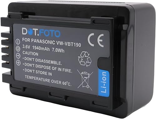VW-VBT380 Premium 3.6v / 3880mAh Batteria Ricaricabile per Panasonic HC-V110, HC-V130, HC-V160, HC-V180, HC-V201, HC-V250,HC-V260,V720 V750 V770 V777 VX870 VX980 VX989 - Fashionser
