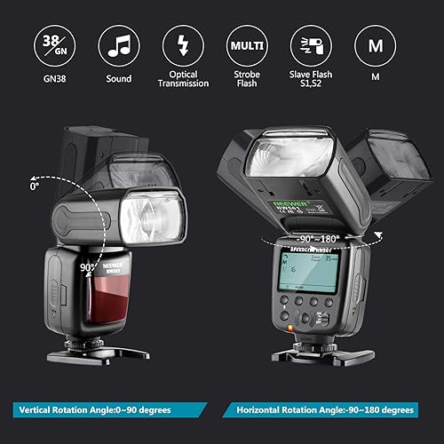 Neewer NW561 LCD Display Flash Speedlite per Canon Nikon Panasonic Olympus Pentax Fijifilm e Sony con Mi Hot Shoe, DSLR e Mirrorless Fotocamere con Standard Hot Shoe - Fashionser