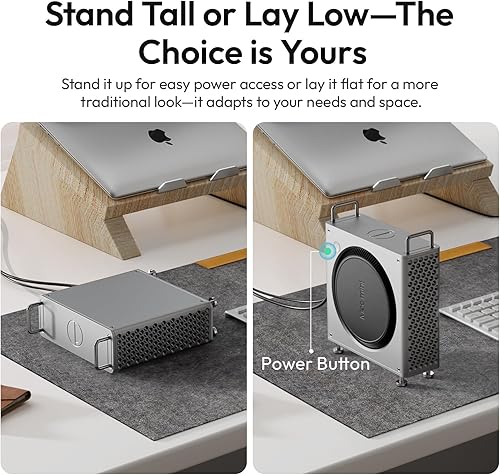 Ulanzi QT01 Cassa in Lega di Alluminio, Supporto per Mac mini M4/M4 Pro 2024 - Allineamento Magnetico Massima Protezione Raffreddamento Pulsante di accensione istantaneo Accessori, Custodia, Destop - Fashionser