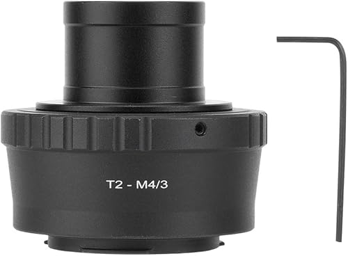 Anelli adattatori Obiettivo T2-M4/3 Anello Adattatore Adattatore telescopio in Lega di Alluminio da 1,25 Pollici in Metallo per Fotocamera Olympus M4/3 (Nero) - Fashionser