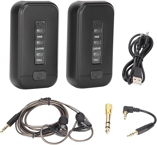 ciciglow di Monitoraggio Dell'orecchio Wireless, Incluso Trasmettitore e Ricevitore Monitoraggio degli Auricolari Stereo Senza Ritardo 2.4G per Trasmissioni in Diretta con Banda da Palco in - Fashionser