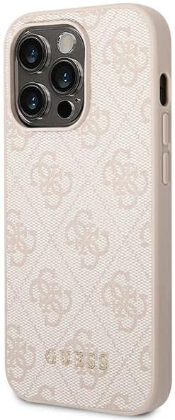GUESS GUHCP14XG4GFPI - Custodia rigida per iPhone 14 Pro Max 6, 7', con logo oro metallico, rosa - Fashionser