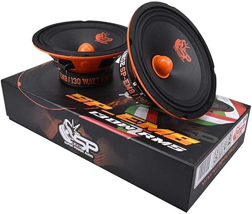 KIT SET PER SP AUDIO SP-EM8 2 midrange da 20 cm 200 mm 8' di diametro, 130 watt rms 260 watt max, impedenza 4 ohm, sensibilità 97 db spl, per auto, a coppia - Fashionser