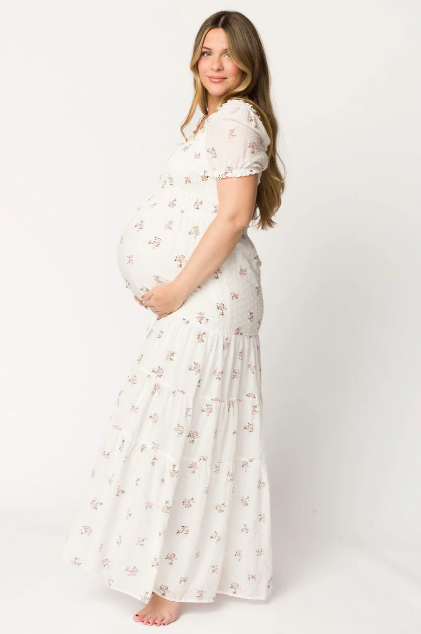 Harper Worth Maxi Dress in Pink Floral - Bump Friendly ($40 off This Week) - Fashionser